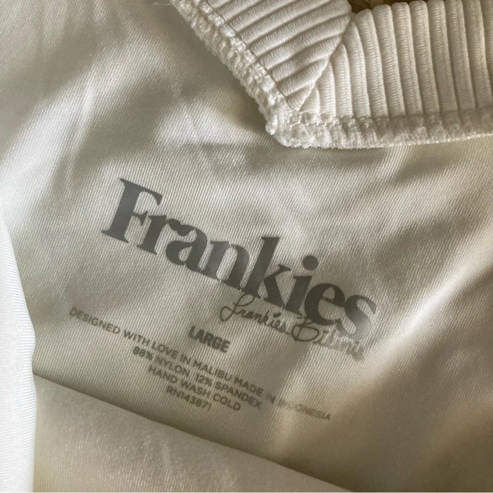 Frankies Bikinis white Enzo Ribbed Bikini Bottoms